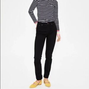 Boden The Trafalgar Straight Leg Black Denim Trousers Size 4P